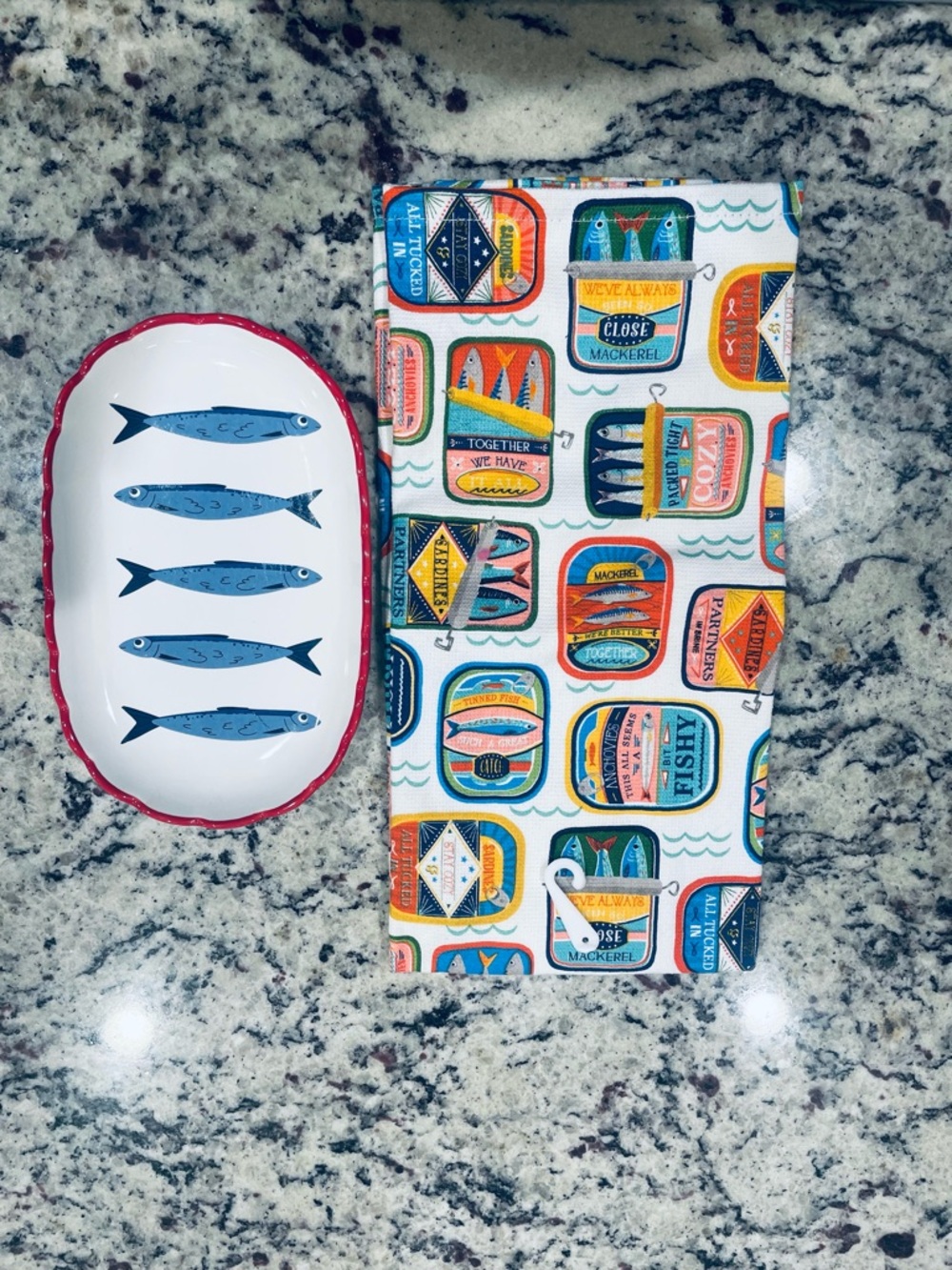 Tea towel & Appetizer dish set